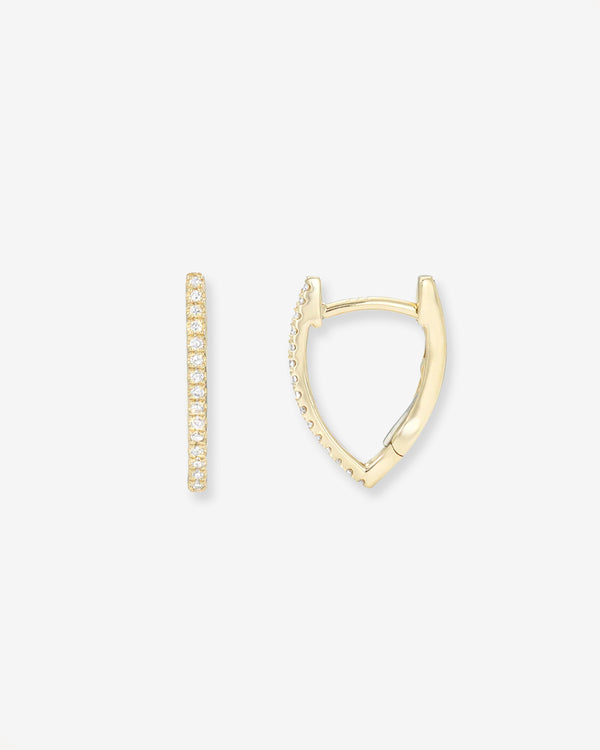 14K Gold Pave Diamond Curve Huggie Earrings, photo 1
