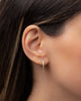14K Gold Pave Diamond Dagger Huggie Earrings, photo 2