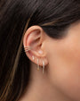 14K Gold Pave Diamond Dagger Huggie Earrings, photo 4