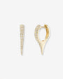 14K Gold Pave Diamond Dagger Huggie Earrings, photo 1