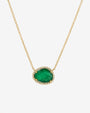 14K Gold Diamond Free Form Emerald Necklace, photo 1