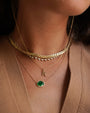14K Gold Diamond Free Form Emerald Necklace, photo 2