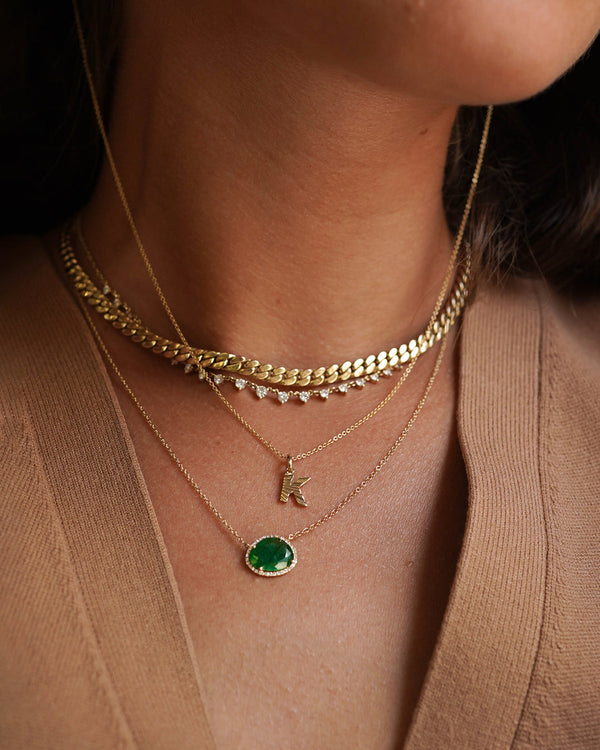 Collar de esmeralda forma libre y diamantes en oro de 14K, foto 2