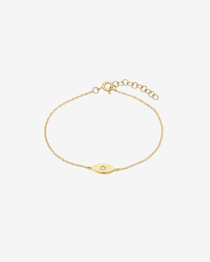 14K Gold Diamond Evil Eye Anklet, photo 1