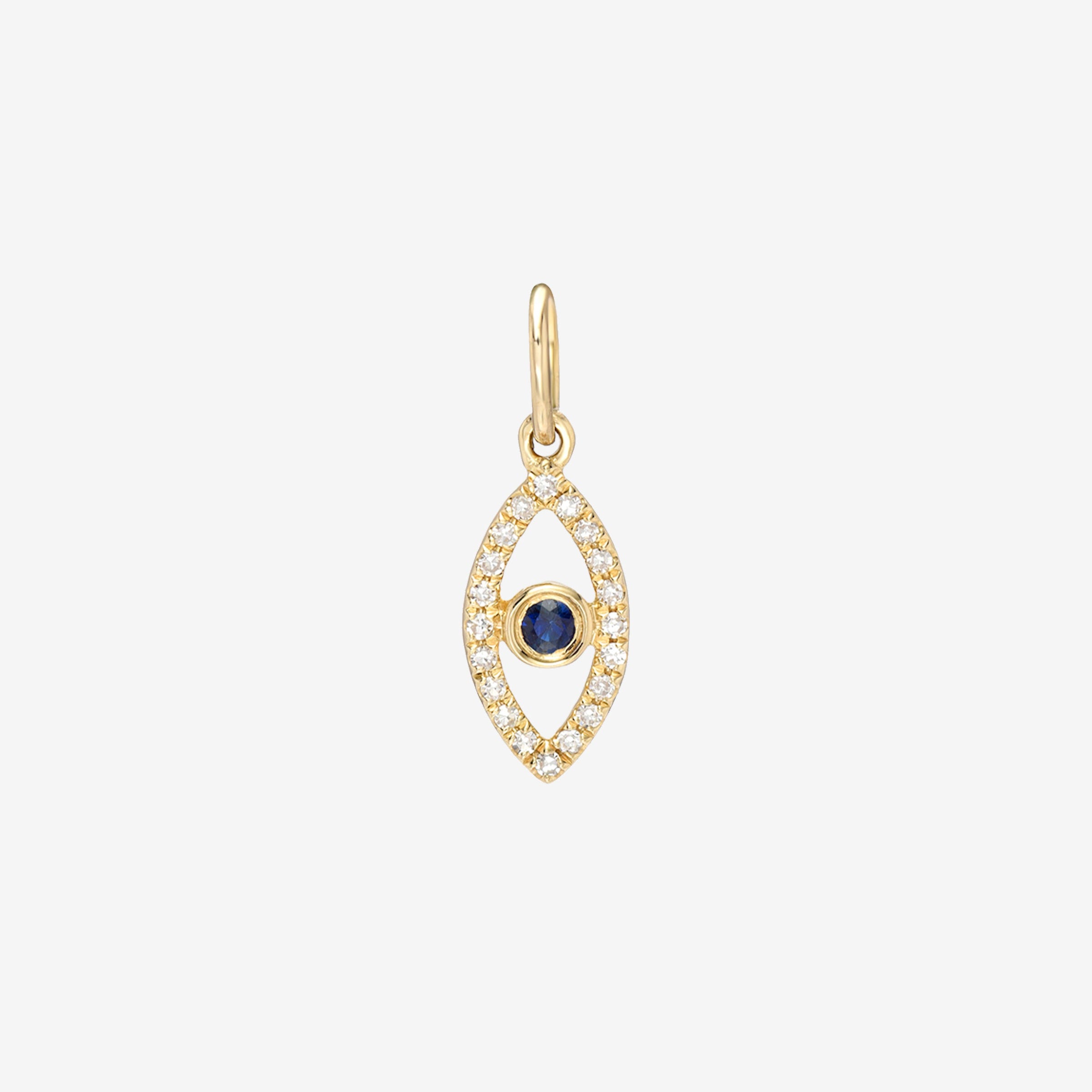 Diamond Evil Eye Sapphire Pendant, photo 1