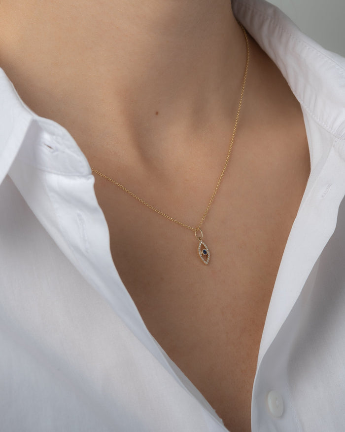 Diamond Evil Eye Sapphire Pendant, photo 3