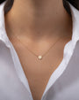 14K Gold Diamond Flower Necklace, photo 2