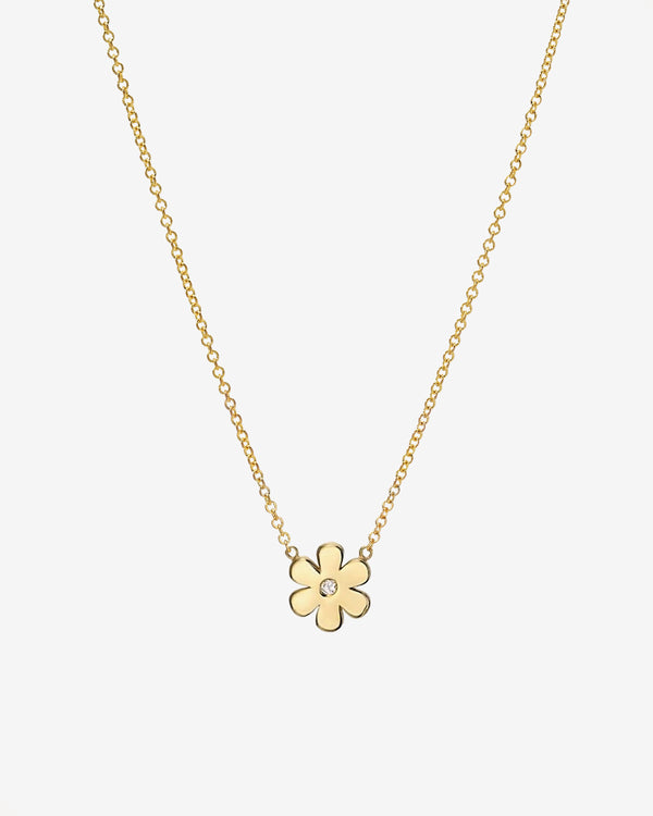 Collar infantil de flor con diamante en oro de 14K, foto 1