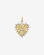 Dije de corazón acanalado chico con diamantes en oro de 14K, foto 1