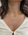 Dije de corazón acanalado chico con diamantes en oro de 14K, foto 5