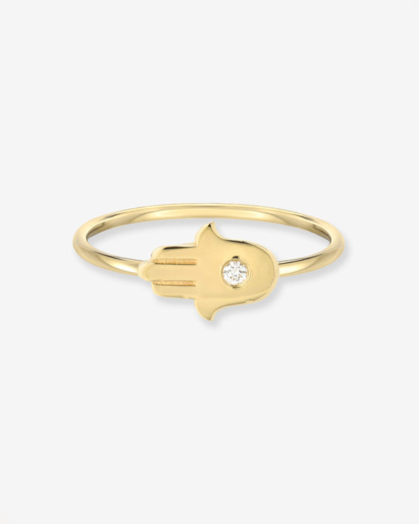 14K Gold Diamond Hamsa Ring, photo 1