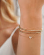 Pulsera de corazón de diamantes pavé en oro de 14K, foto 2