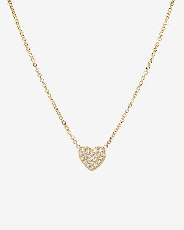 Collar de corazón de diamantes pavé en oro de 14K, foto 1