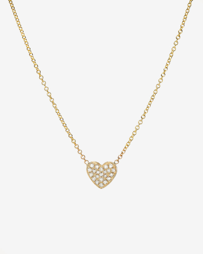 14K Gold Pave Diamond Heart Necklace, photo 1