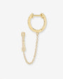 14K Gold Diamond Huggie Chain Earrings, photo 1