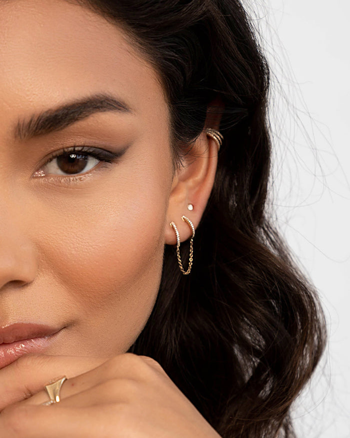 14K Gold Small Disc Stud Earrings, photo 3