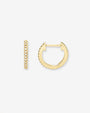 Aretes de aro huggie de diamantes en pavé en oro de 14K, foto 1