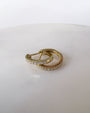Aretes de aro huggie de diamantes en pavé en oro de 14K, foto 4