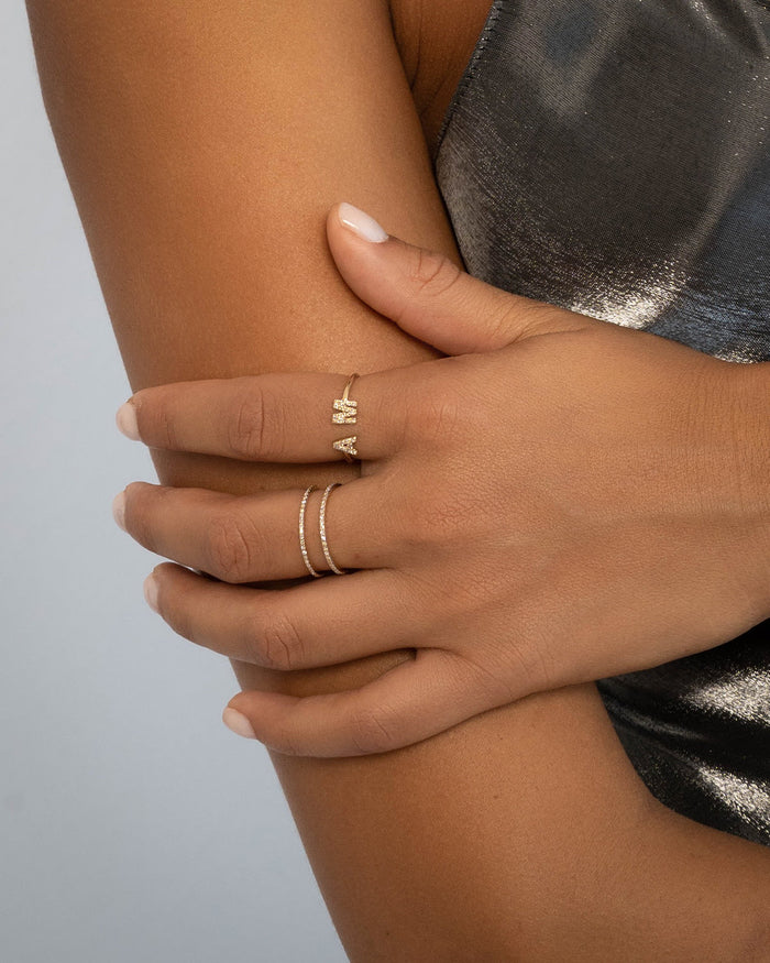 14K Gold Double Diamond Eternity Ring, photo 2