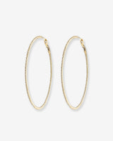 Aretes de aro grandes con diamantes pavé en oro de 14K