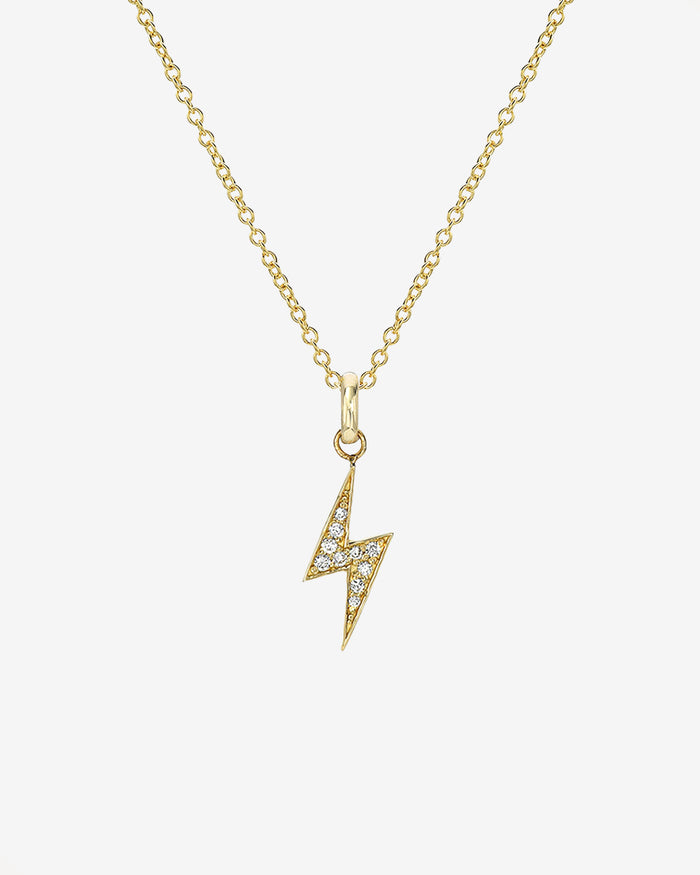 14K Gold Diamond Lightning Bolt Necklace, photo 1