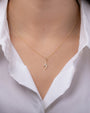 14K Gold Diamond Lightning Bolt Necklace, photo 7