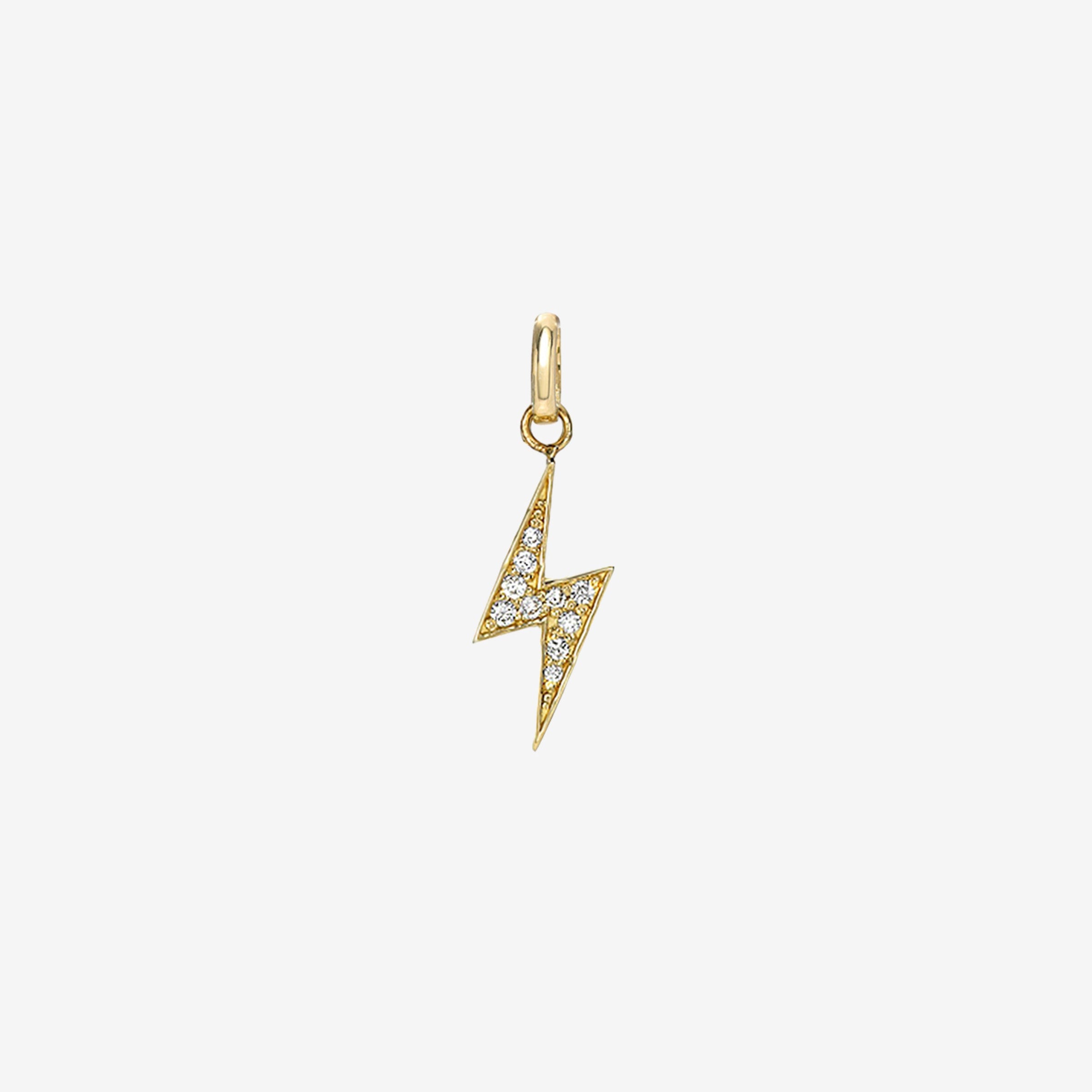 14K Gold Diamond Lightning Bolt Pendant, photo 1