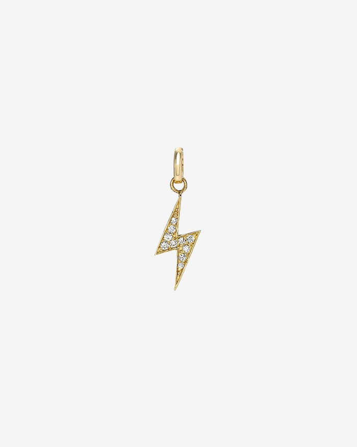 14K Gold Diamond Lightning Bolt Pendant, photo 1