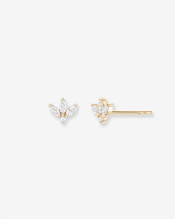 Diamond Lotus Stud Earrings, photo 1