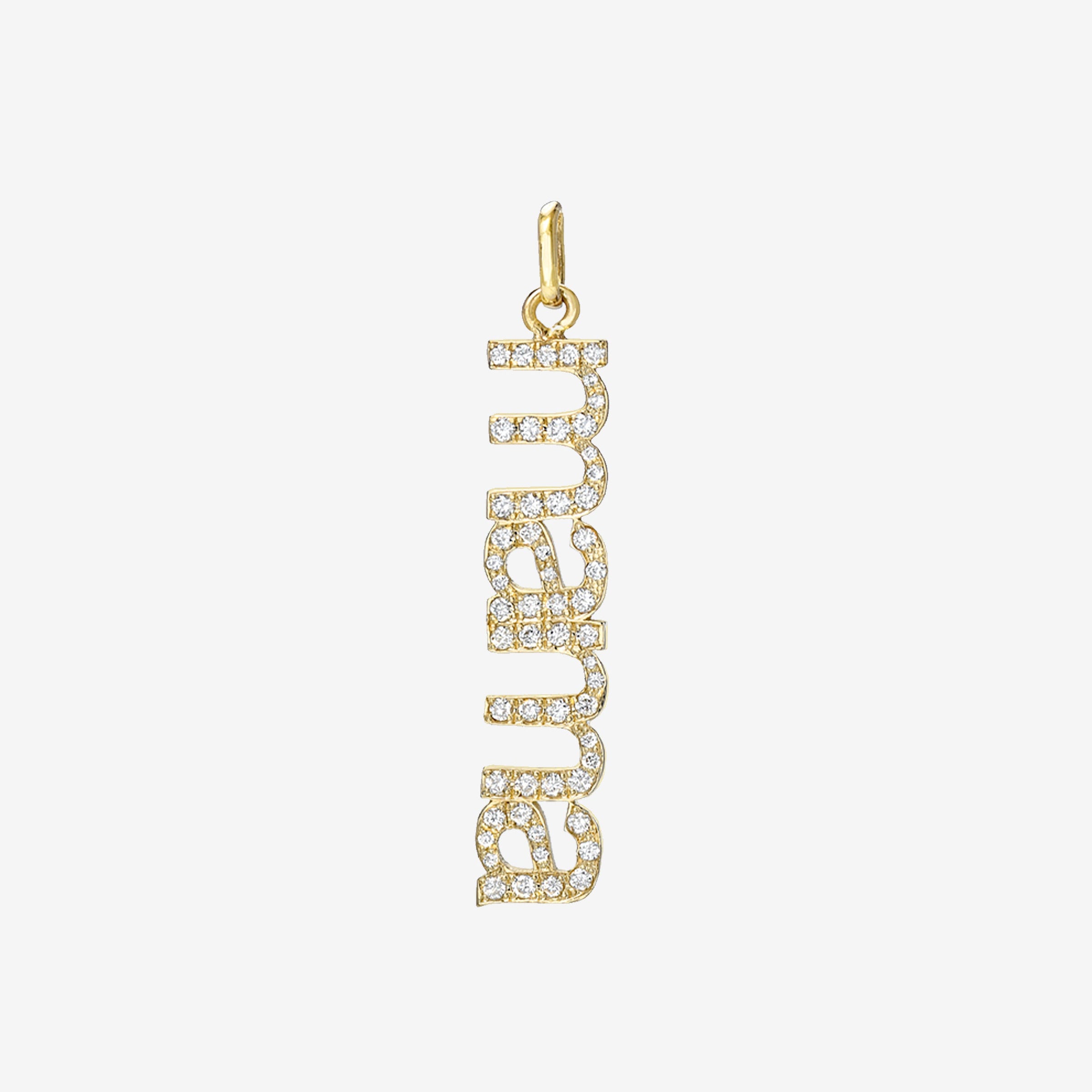 14K Gold Pave Diamond Mama Pendant, photo 1