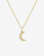 14K Gold Diamond Moon Necklace, photo 1