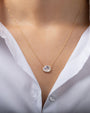 14K Gold Diamond Moonstone Necklace, photo 6