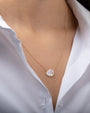 14K Gold Diamond Moonstone Necklace, photo 2