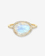 14K Gold Rainbow Moonstone Diamond Halo Ring, photo 1