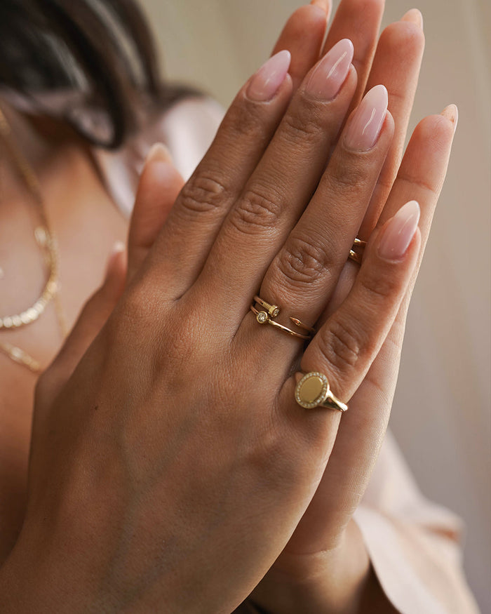 14K Gold Diamond Nail Cuff Ring, photo 11