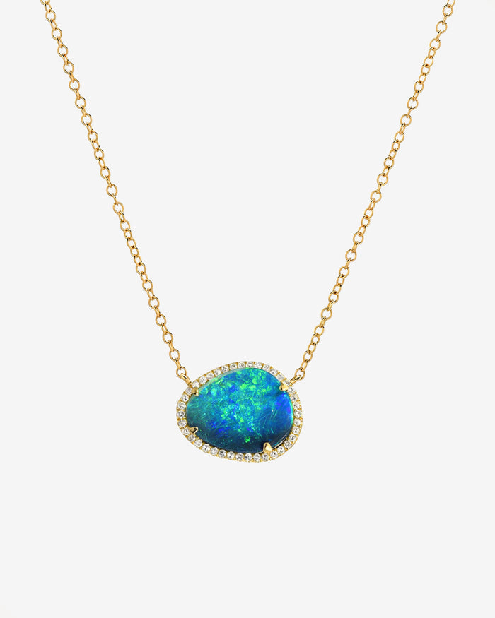 Collar de ópalo y diamantes en oro de 14K, foto 1