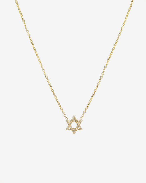 14K Gold Diamond Open Star of David Necklace, photo 1