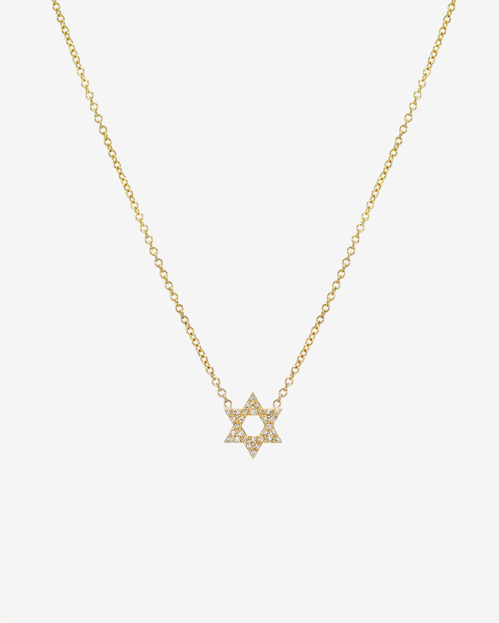Collar de estrella de David abierta con diamantes en oro de 14K, foto 1