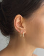 14K Gold Diamond Oval Hoop Earrings, photo 4