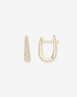 14K Gold Diamond Pave Dome Claw Huggie Earrings