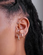 Aretes de botón trío de diamantes en oro de 14K, foto 9