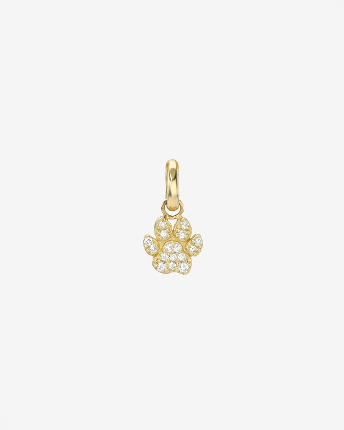 14K Gold Pave Diamond Paw Pendant, photo 1