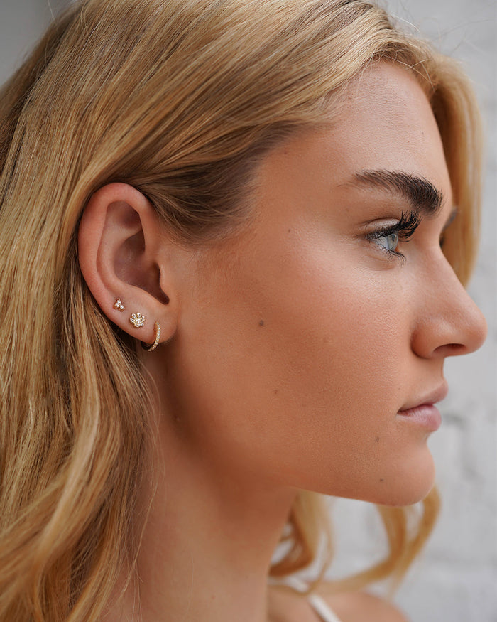 14K Gold Diamond Paw Stud Earring, photo 4