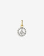 Dije de símbolo de la paz de diamantes en oro de 14K, foto 1