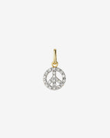 Dije de símbolo de la paz de diamantes en oro de 14K