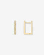 Diamond Rectangle Huggie Earrings, photo 1
