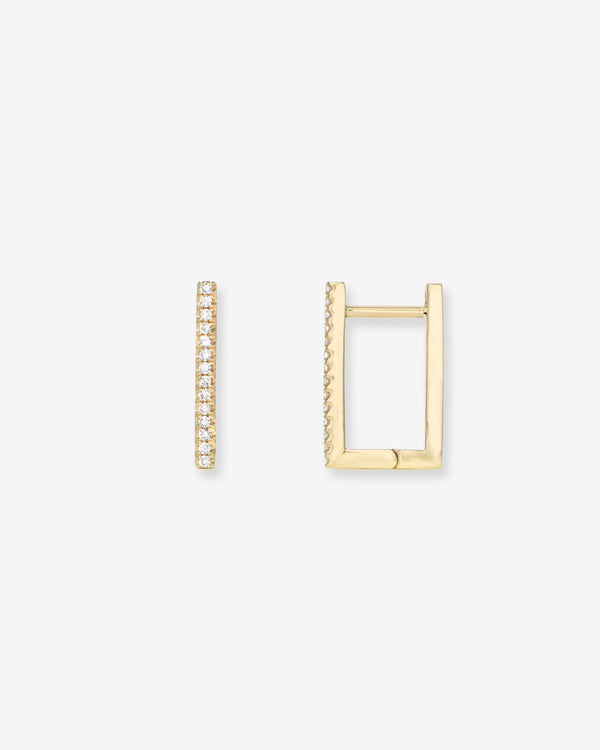 Diamond Rectangle Huggie Earrings, photo 1