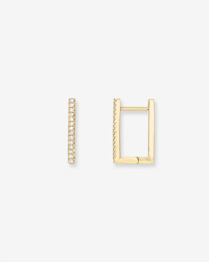 Diamond Rectangle Huggie Earrings, photo 1