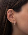 Diamond Rectangle Huggie Earrings, photo 3