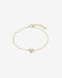 Pulsera de corazón de diamantes pavé en oro de 14K, foto 1